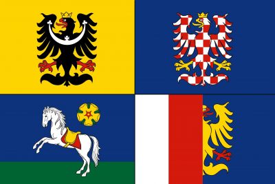 Moravskoslezský kraj tištěná vlajka
