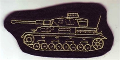 Vojenská nášivka - německý tank PzKpfw.IV barva tmavě zelená