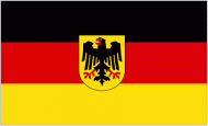 Tištěná vlajka Německa se znakem