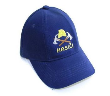 Čepice hasičská modrá s hasičskými motivy