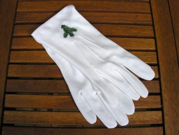 Myslivecké rukavice s vyšitým smrkovým jehličím - bavlněné 2