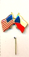 Odznak vlaječka USA a ČR na jehle