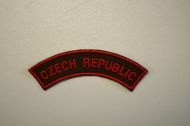 Domovenka nášivka Czech Republic červeně vyšitá na zeleném podkladu