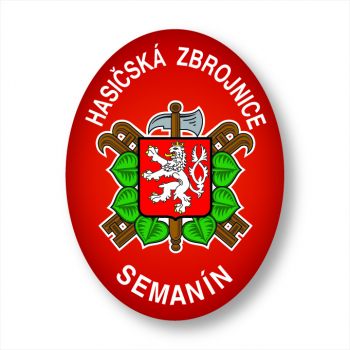 smaltovaný ovál Hasičská zbrojnice se lvem červený