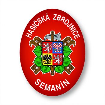 smaltovaný ovál Hasičská zbrojnice se státním červený