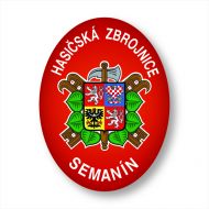 Smaltovaný ovál Hasičská zbrojnice se státním znakem červený 45 x 60 cm