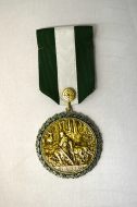 Myslivecká medaile s motivem svatého Huberta