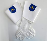 Hasičské rukavice s hasičským motivem pro vlajkonoše z jehněčí
