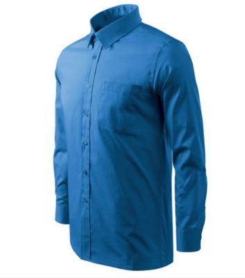 pánská košile long sleeve - azurově modrá 1